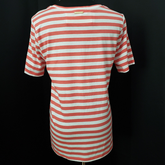 Michael Kors peach striped shirt with front tie - Picture 4 of 8